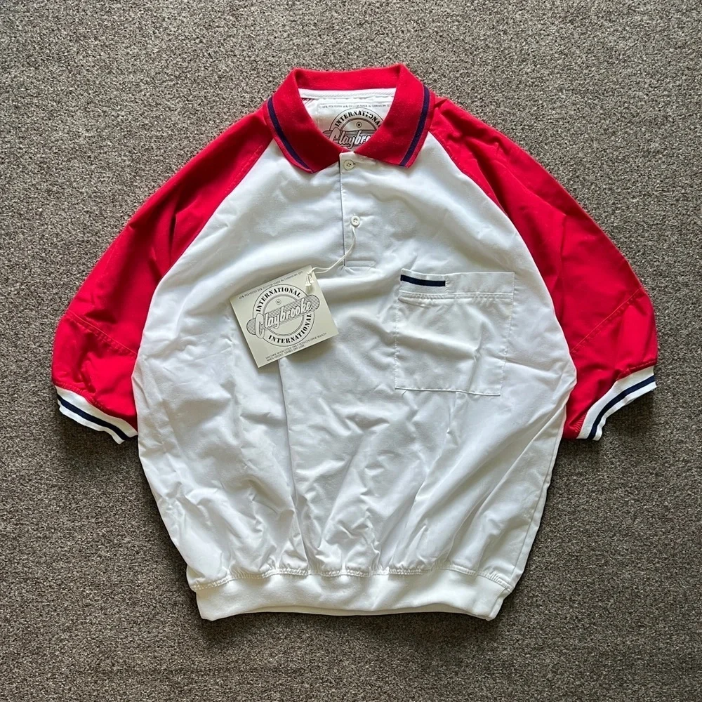 Vintage Claybrooke Colorblock Raglan‎ Short Sleeve Retro Golf Polo Shirt Men’s M